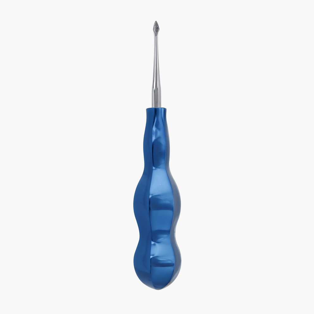 Atraumatic Extraction Spade Elevator Straight - Diamond Coated Tip - Blue Titanium Dental Extraction Elevator