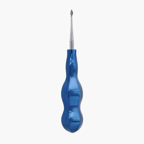 Atraumatic Extraction Spade Elevator Straight - Diamond Coated Tip - Blue Titanium Dental Extraction Elevator