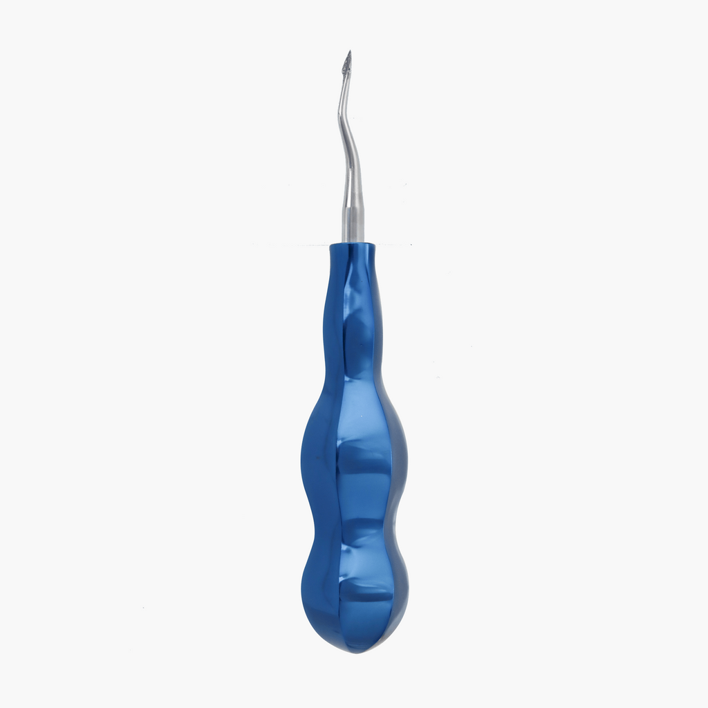 Atraumatic Extraction Spade Elevator Mesial - Blue Titanium Dental Extraction Elevator