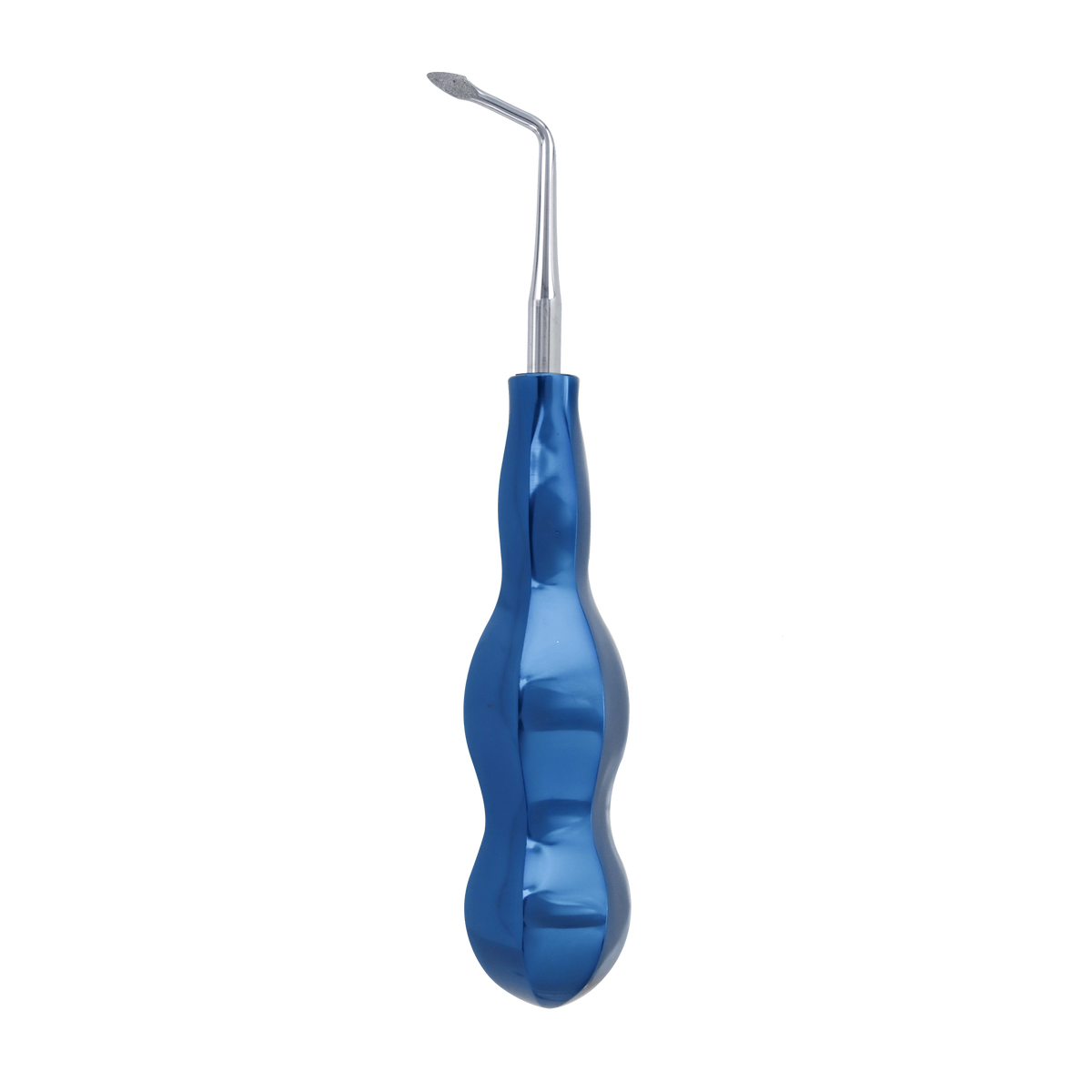 Atraumatic Extraction Spade Elevator Left Angle - Diamond Powder Coated Tip - Blue Titanium Dental Extraction Elevator
