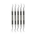 Pure Titanium Implant Scaler Kit (5-Piece) - Black Titanium Hygiene Curettes with Sterilization Cassette