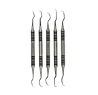 Pure Titanium Implant Scaler Kit (5-Piece) - Black Titanium Hygiene Curettes with Sterilization Cassette