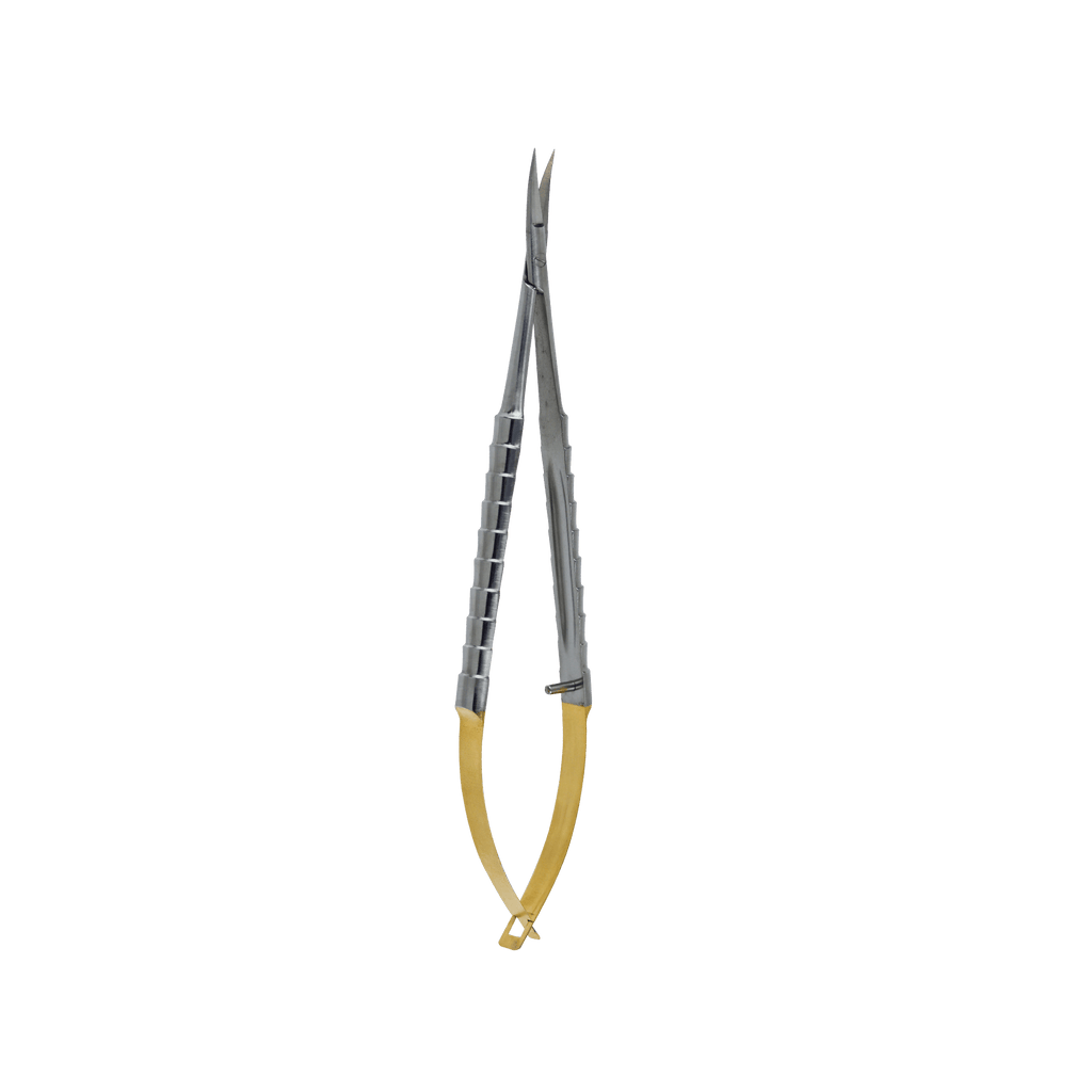 Serrated Tungsten Carbide tips - Castroviejo scissors Curved 15 cm