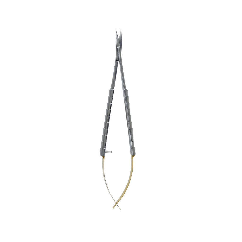Serrated Tungsten Carbide tips - Castroviejo scissors Curved 15 cm