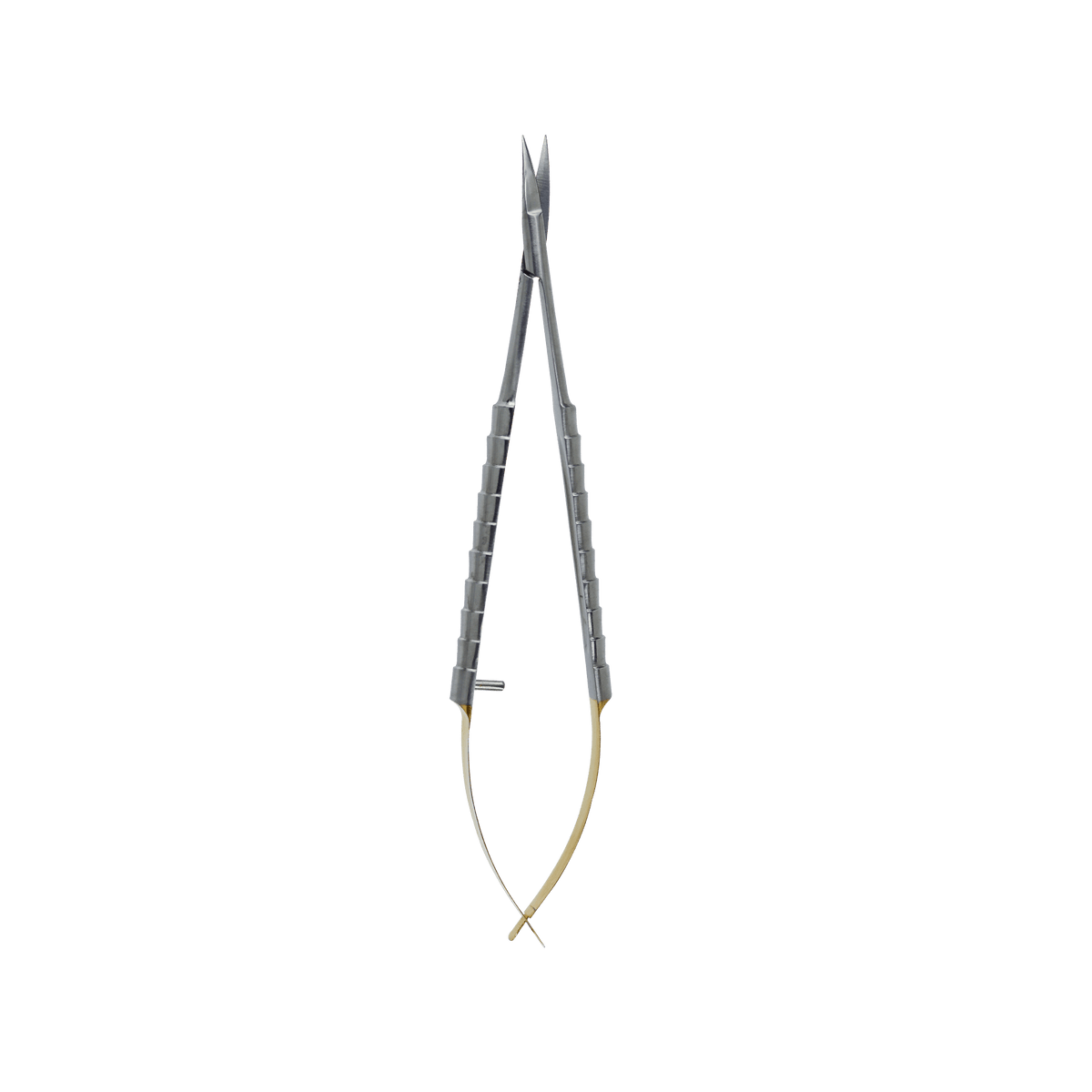 Serrated Tungsten Carbide tips - Castroviejo scissors Curved 15 cm